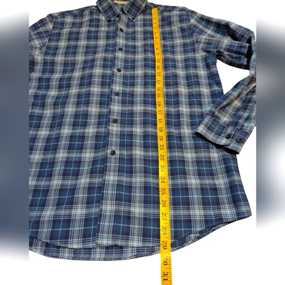 L.L. Bean Traditional Fit Plaid Shirt Men M  Blue Button-Up 100% Cotton Classic - Picture 6 of 6